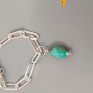 Kingman Turquoise Paper Clip Necklace